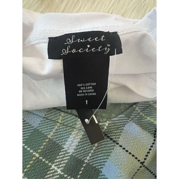 Teal Plaid Twofer Dress Plus Size 1 - Picture 4 of 8